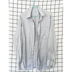 Armani Collezioni Men's Large Extra Large Long Sleeve Button Down Stripe Shirt